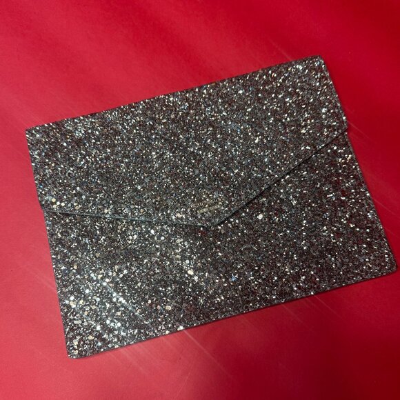 Kate Spade Glitter Clutch & Wallet Set – Sparkly Silver Black – Evening Glam - Picture 4 of 11